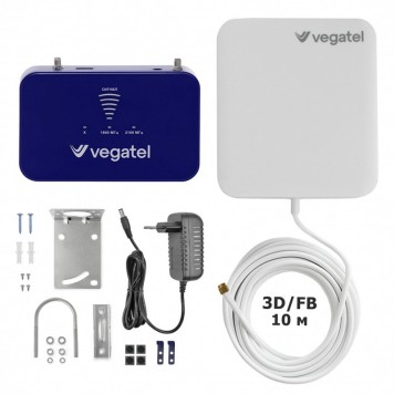 Усилитель сигнала GSM Комплект VEGATEL 1800/2100 LTE1800/GSM1800/3G (white)