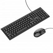 Комплект проводной клавиатура+мышь Borofone BG6 "Business” черный